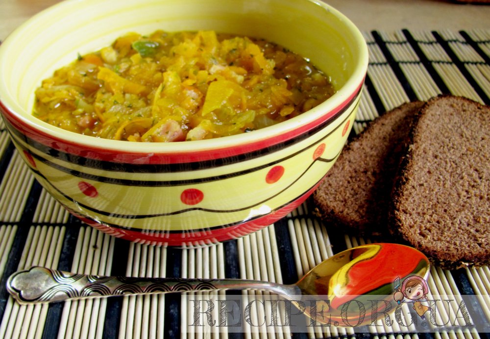Рецепт Пряный оранжевый суп с грудинкой с фото