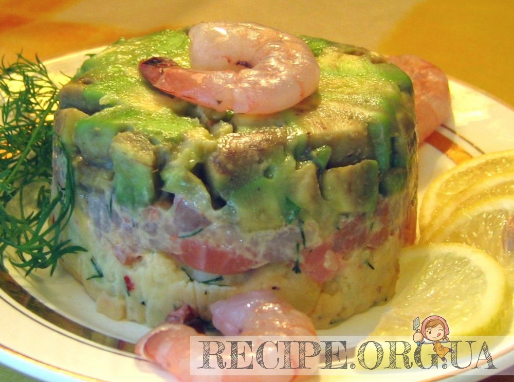 Рецепт Террин из авокадо и креветок с фото