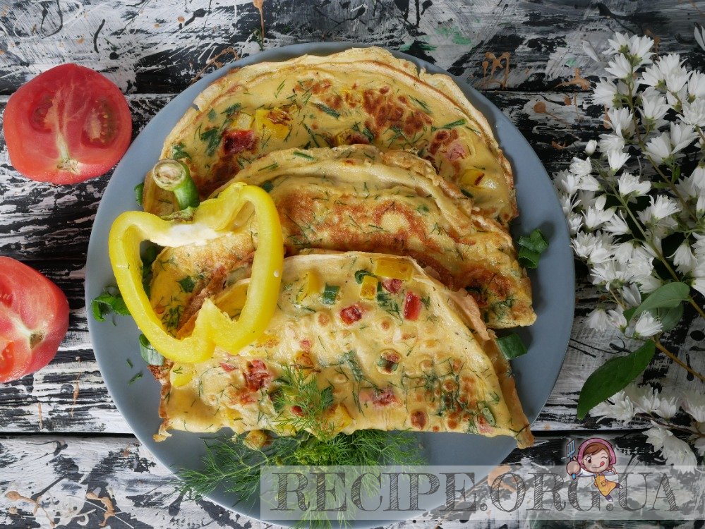 Рецепт Сырные лепешки с зеленью и овощами с фото