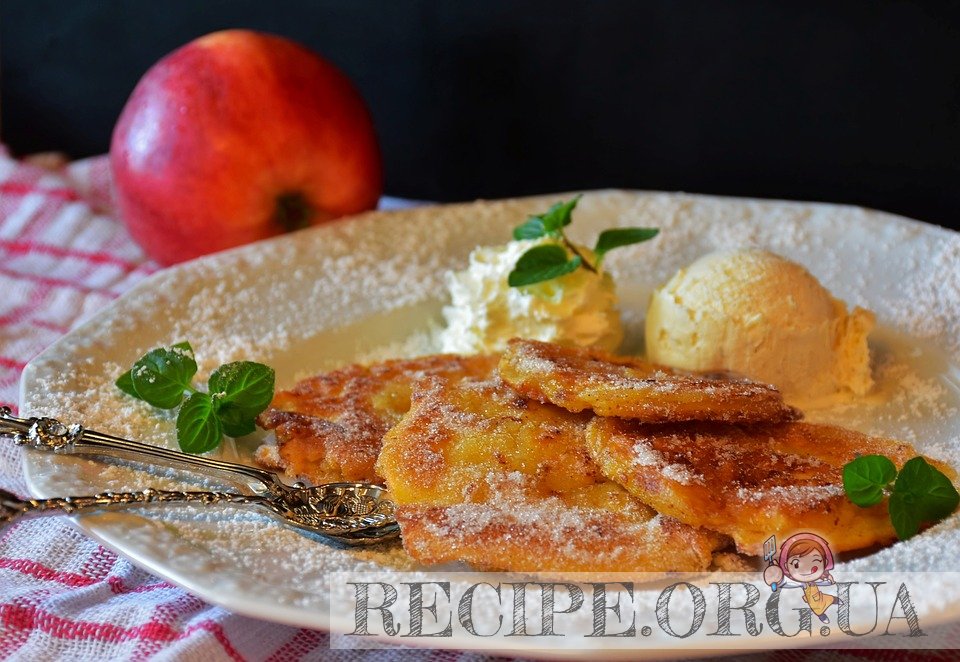Рецепт Немецкие яблочные оладьи «Apfelkuechle» с фото