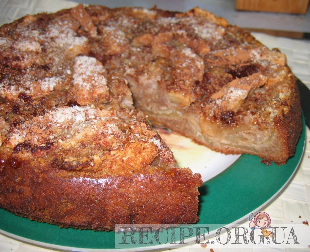 Рецепт Быстрый яблочный пирог с миндалем и корицей с фото