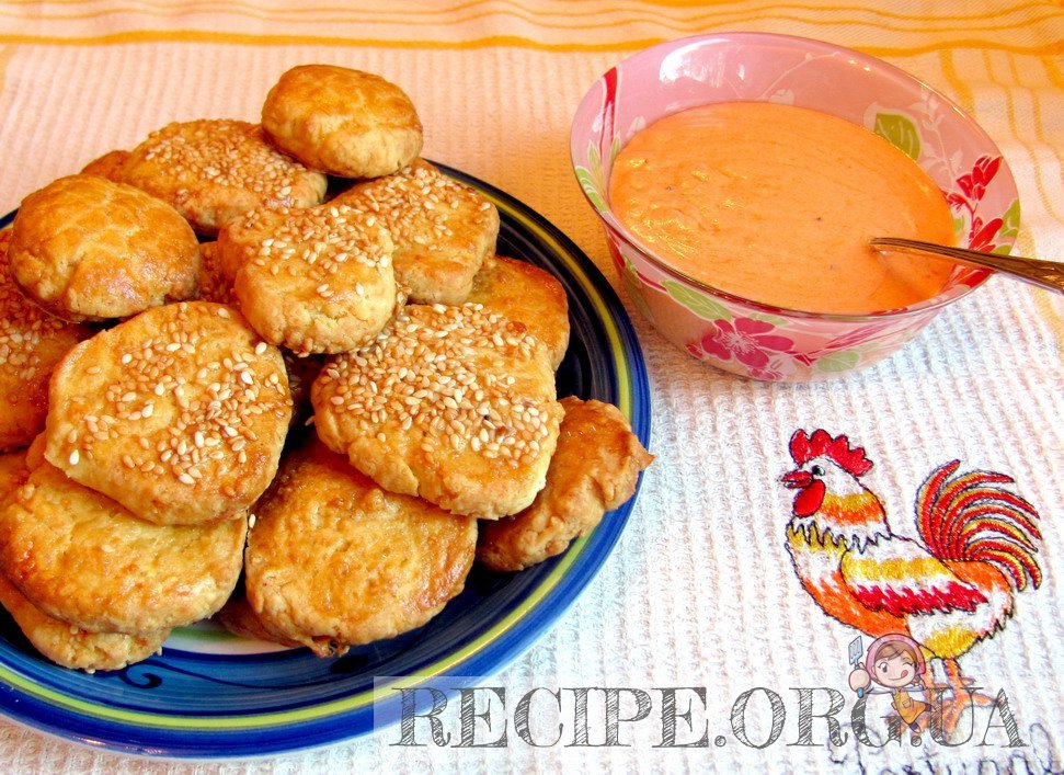 Рецепт Сырное печенье с сырным кремом с фото