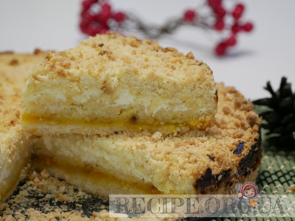 Рецепт Насыпной пирог из творога и тыквы с фото