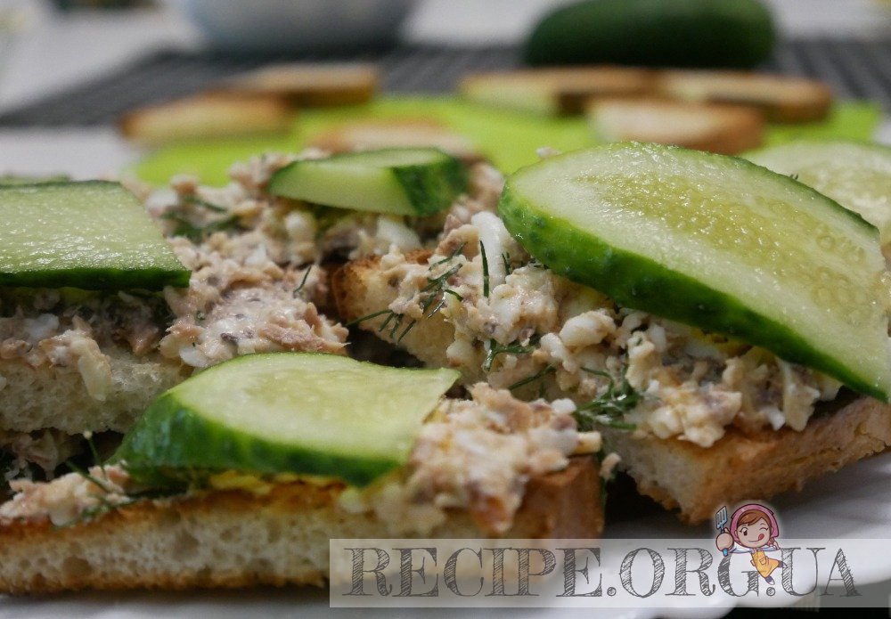 Рецепт Пикантные бутерброды с тунцом с фото