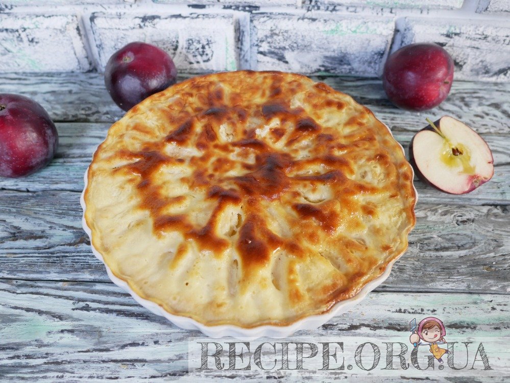 Рецепт Яблочный пирог со сметанной заливкой с фото