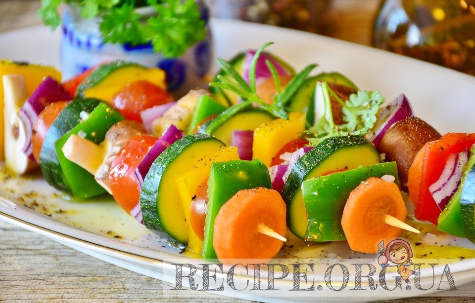 Рецепт Овощной сад на шампурах (овощной шашлык) с фото