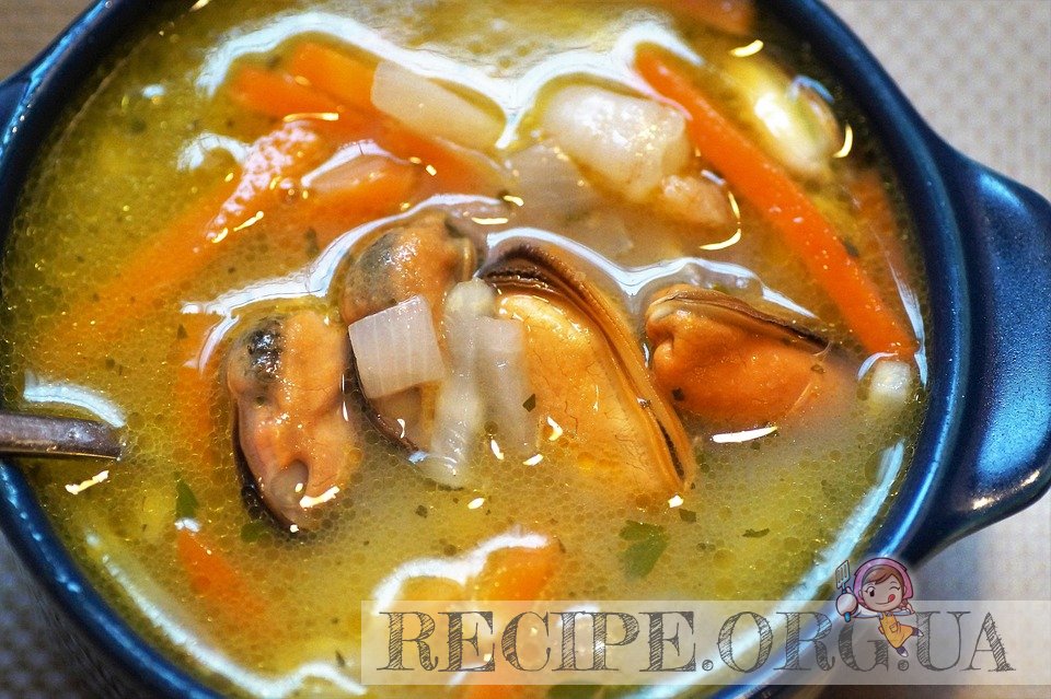 Рецепт Морской суп с морепродуктами с фото