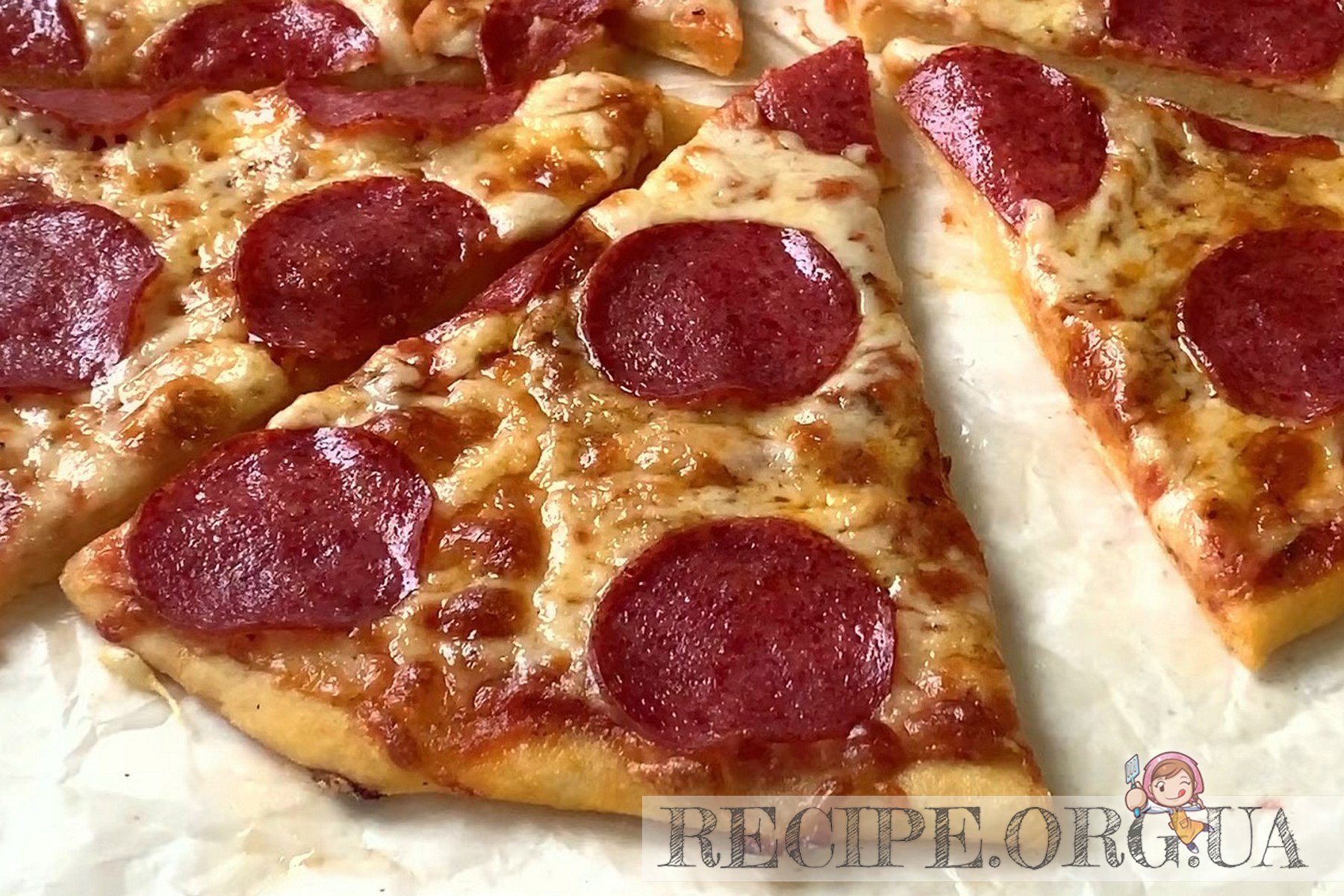 Рецепт Пицца «Пепперони» на тонком тесте с фото
